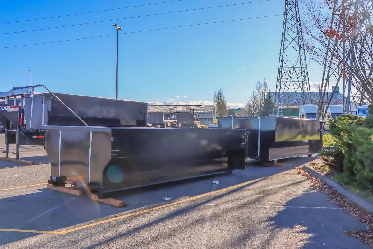Roll-off dumpster ready for waste disposal at job site for Roofing Dumpster Rental in Highlands Ranch